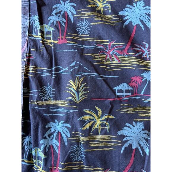 Hawaiian Shirt Mens Miami Vice 80s Reversible Palm Trees Tiki Molokai Surf Co - Picture 4 of 9